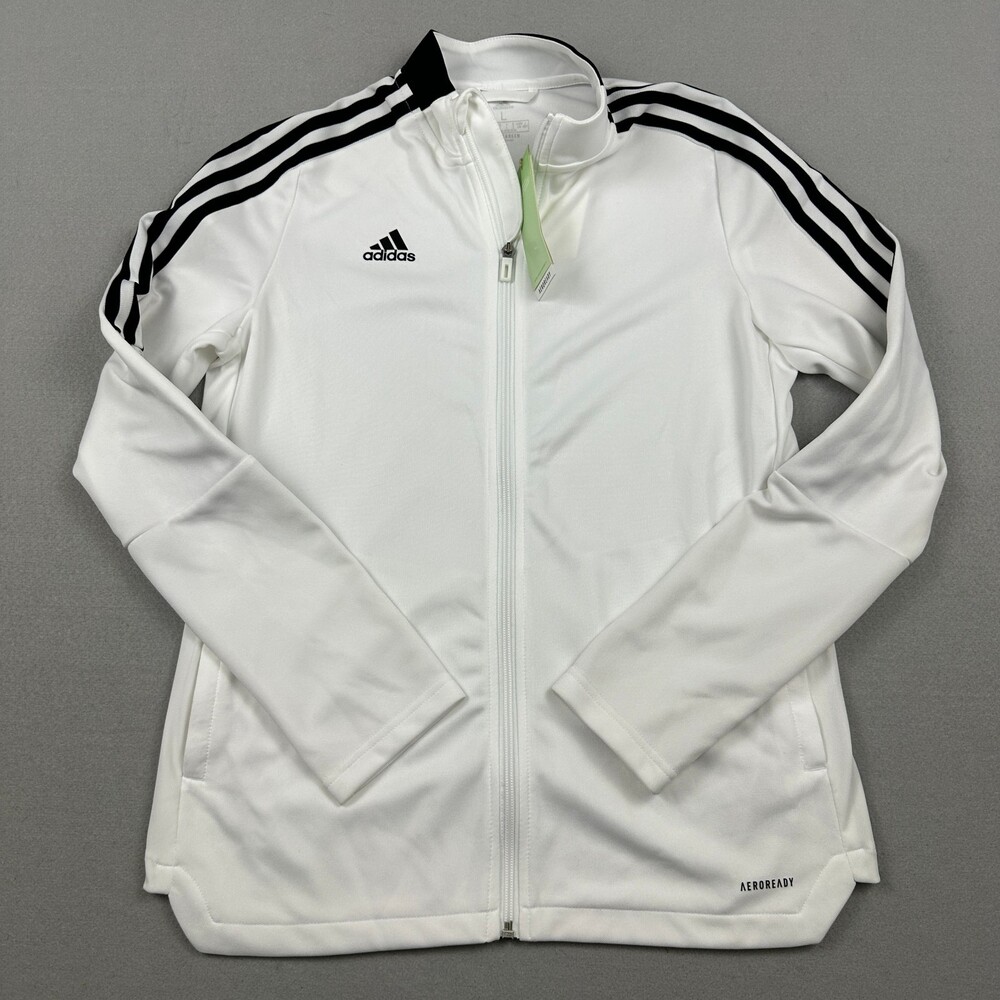 adidas Jacket Women Large White Tiro 21 Track Top Full Zip Soccer Athletic L